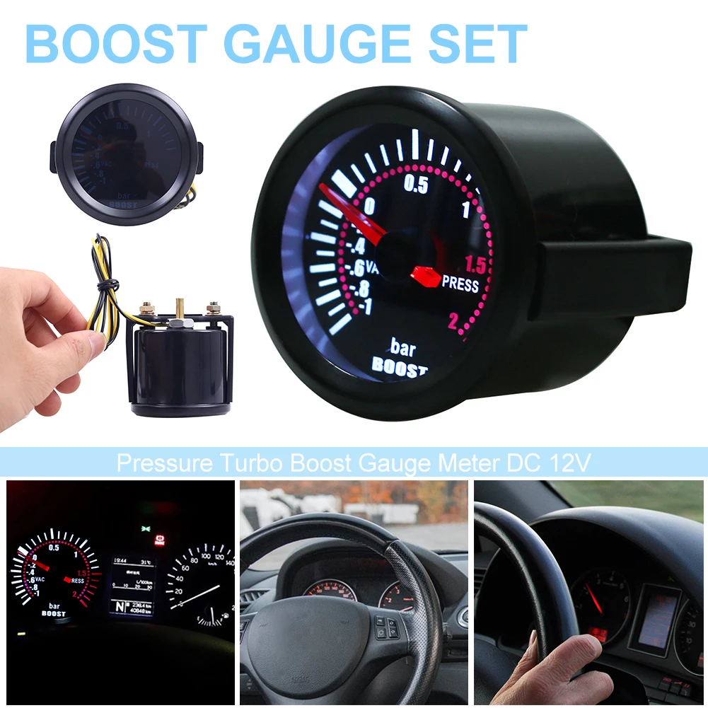 Universal 52mm Bar Blue Led Light Pressure Turbo Boost Gauge Meter With Sensor and Holder DC 12V Boost sensor Car Accessories
Universal 52mm Bar Blue Led Light Pressure Turbo Boost Gauge Meter With Sensor and Holder DC 12V Boost sensor Car Accessories