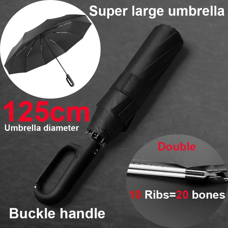 Windproof Large Umbrella For Men 10 Ribs Fully Automatic Umbrella Heavy Rain Outdoor Travel 3 Folding Umbrellas Business Parasol 
Windproof Large Umbrella For Men 10 Ribs Fully Automatic Umbrella Heavy Rain Outdoor Travel 3 Folding Umbrellas Business Parasol