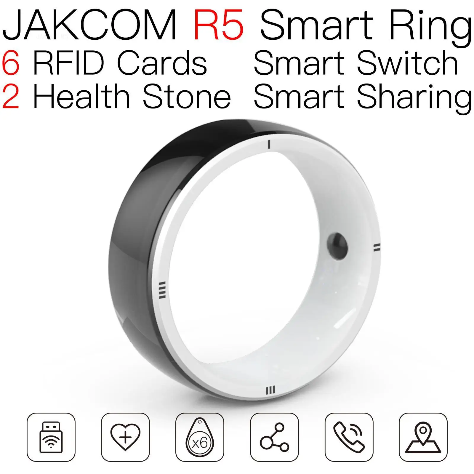 

JAKCOM R5 Smart Ring New product as nfc key tag horse chip reader smart with card clone printable labels pet rfid