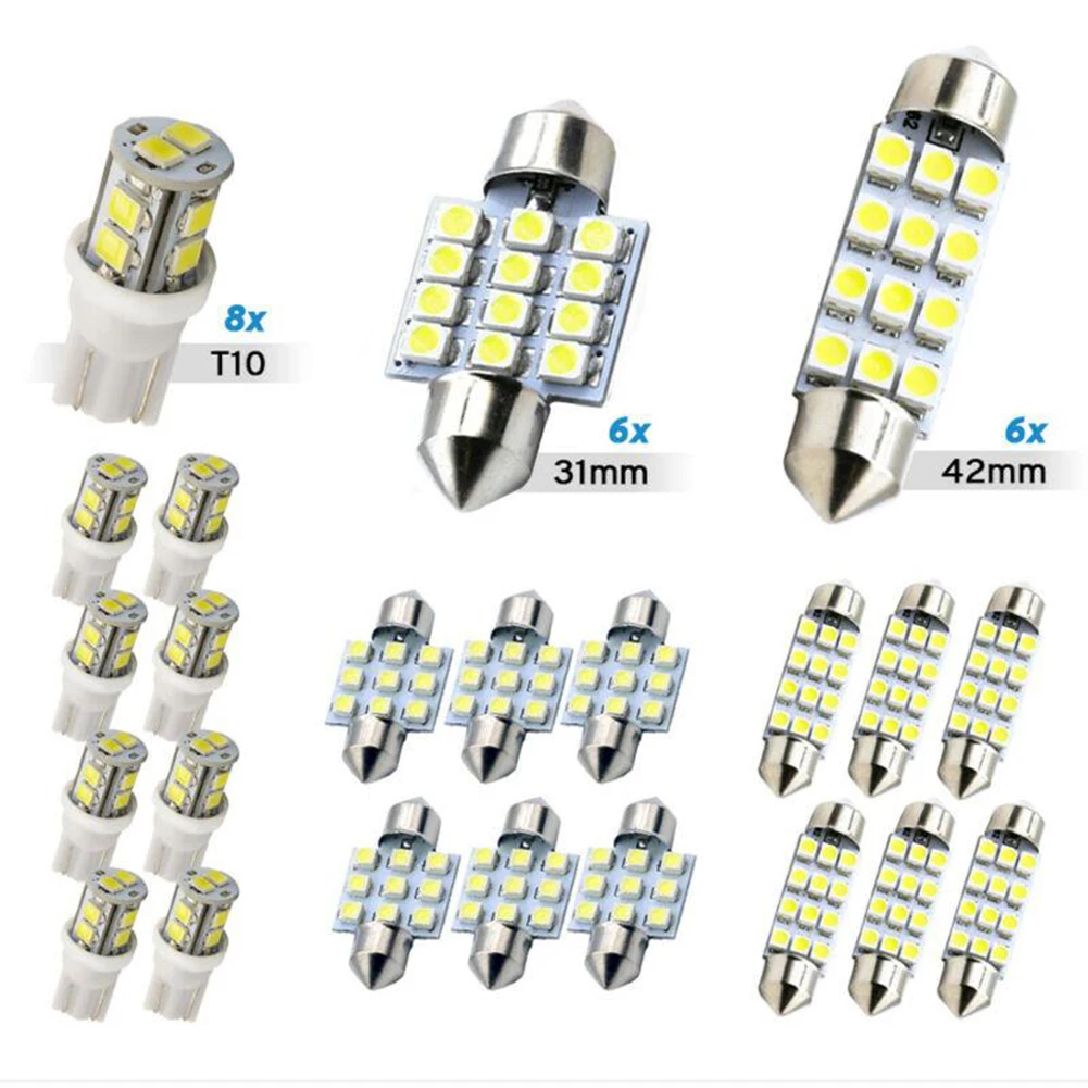 20pcs/set T10/31mm/42mm Combo LED Bilbs Car Interior Inside Light Dome Map Door License Plate Lights 6000K White Reading Lights
20pcs/set T10/31mm/42mm Combo LED Bilbs Car Interior Inside Light Dome Map Door License Plate Lights 6000K White Reading Lights