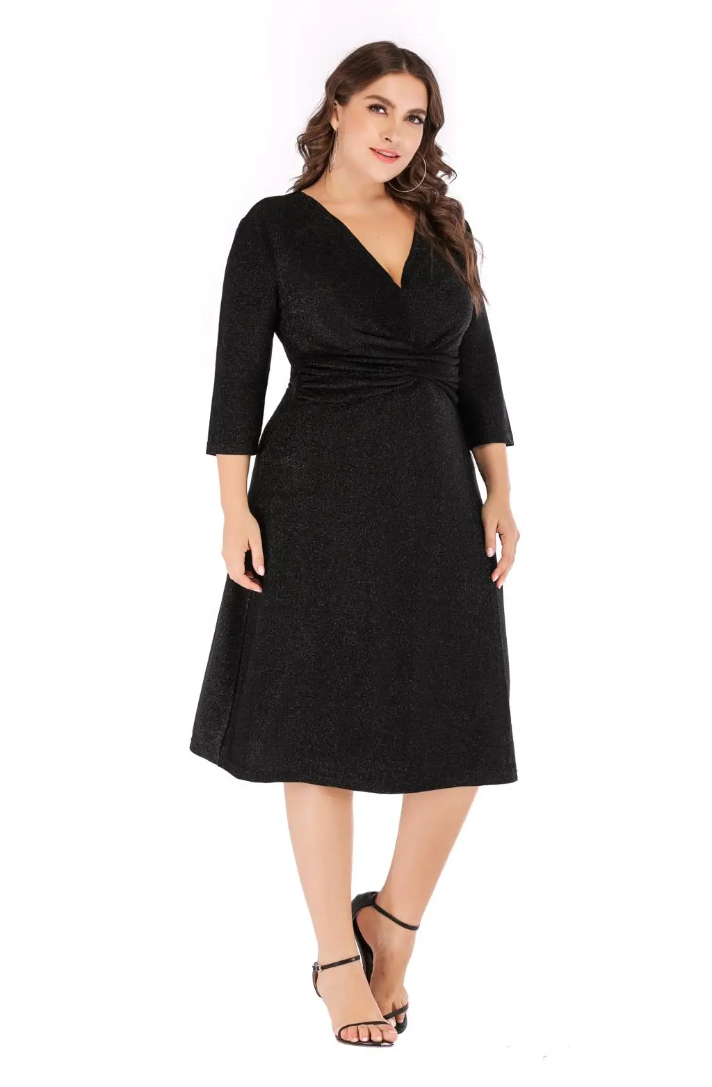 2022Sequined Party Dresses For Evening 2018 Women V Neck Three Quarter Sleeve High Waist Midi Dress 5XL 6XL
2022Sequined Party Dresses For Evening 2018 Women V Neck Three Quarter Sleeve High Waist Midi Dress 5XL 6XL