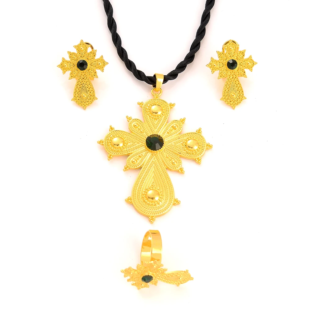 Green Cubic Zirconia Gold Plating Rhinestone Cross Ethiopia Jewelry Set Gold Eritrea Set for Women's Habesha Wedding party Gift
Green Cubic Zirconia Gold Plating Rhinestone Cross Ethiopia Jewelry Set Gold Eritrea Set for Women's Habesha Wedding party Gift