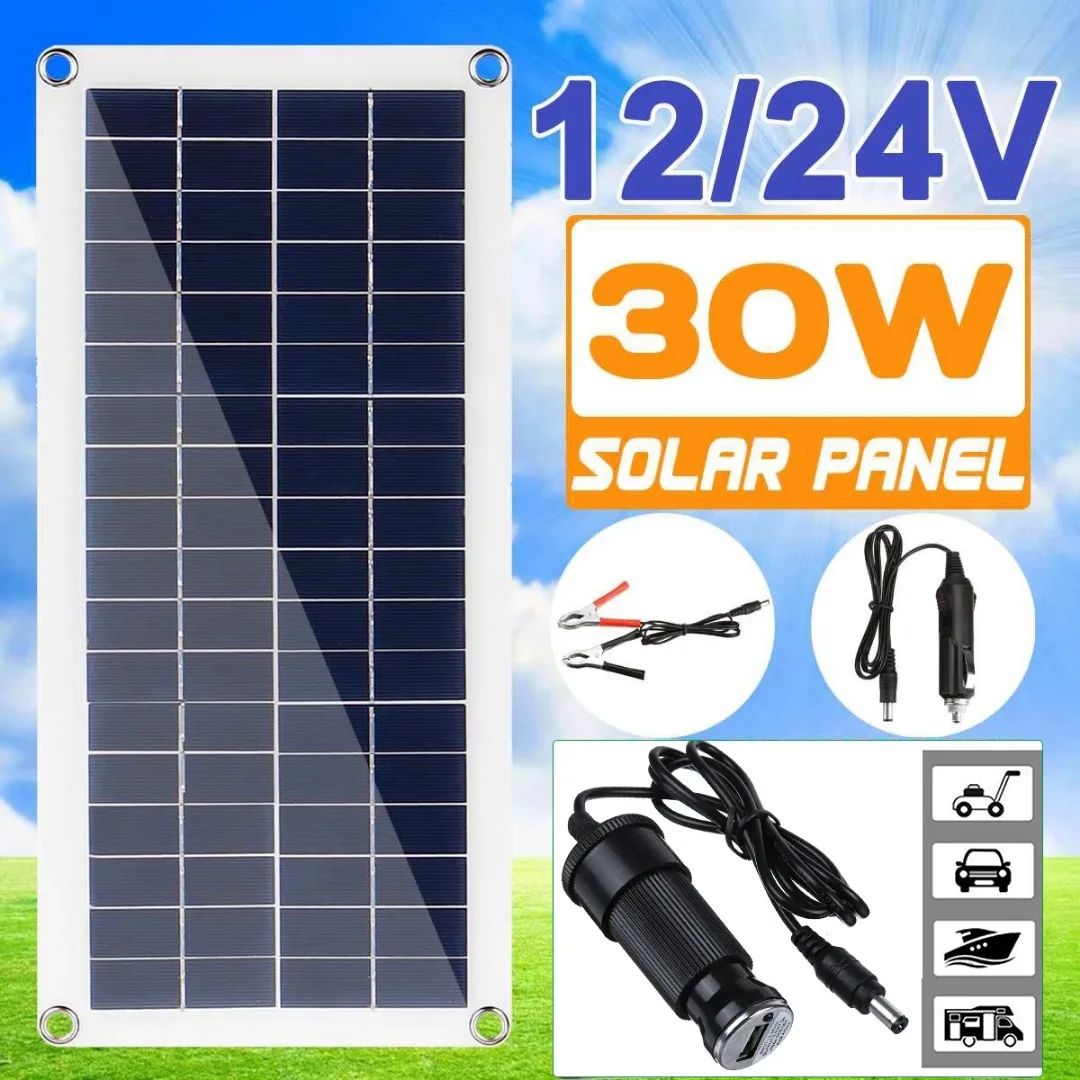 30W Solar Panel Kit 12V Monocrystalline Silicon USB Power High Conversion Rate Cycling Camping Hiking Cell Phone Charger
30W Solar Panel Kit 12V Monocrystalline Silicon USB Power High Conversion Rate Cycling Camping Hiking Cell Phone Charger