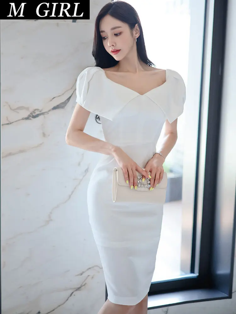 M GIRLS Korean Elegant Women Evening Dress Chic Vintage Square Collar Slim Midi Party Club Beach Gown Lady Femme Mujer
M GIRLS Korean Elegant Women Evening Dress Chic Vintage Square Collar Slim Midi Party Club Beach Gown Lady Femme Mujer