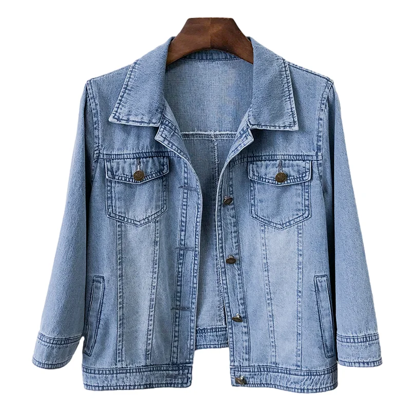 Thin Light Blue Elasticity Slim Denim Jacket Women Casual Short Cowboy Outerwear Summer Three Quarter Sleeve Jeans Jacket Female
Thin Light Blue Elasticity Slim Denim Jacket Women Casual Short Cowboy Outerwear Summer Three Quarter Sleeve Jeans Jacket Female