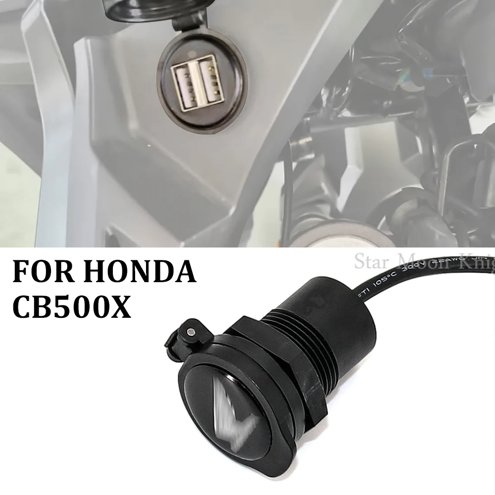 

2019 Socket Splitter 2 USB Charger Cover Car Charger with Led Light Power Adapter Motorcycle Socket Mount For Honda CB500X