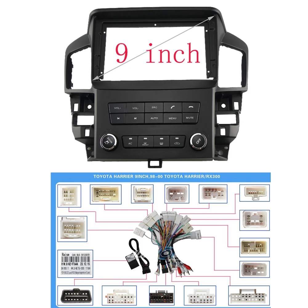 Для LEXUS RX300 TOYOTA Harrier 1998-2003 Комплект приборной панели Установка лицевой панели консоли 9-дюймовая накладка Автомобильная панель радиоприемника
Для LEXUS RX300 TOYOTA Harrier 1998-2003 Комплект приборной панели Установка лицевой панели консоли 9-дюймовая накладка Автомобильная панель радиоприемника