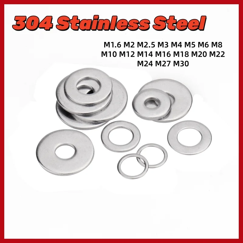 Плоские шайбы из нержавеющей стали 304 M1.6 M2 M2.5 M3 M4 M5 M6~M30
Плоские шайбы из нержавеющей стали 304 M1.6 M2 M2.5 M3 M4 M5 M6~M30
