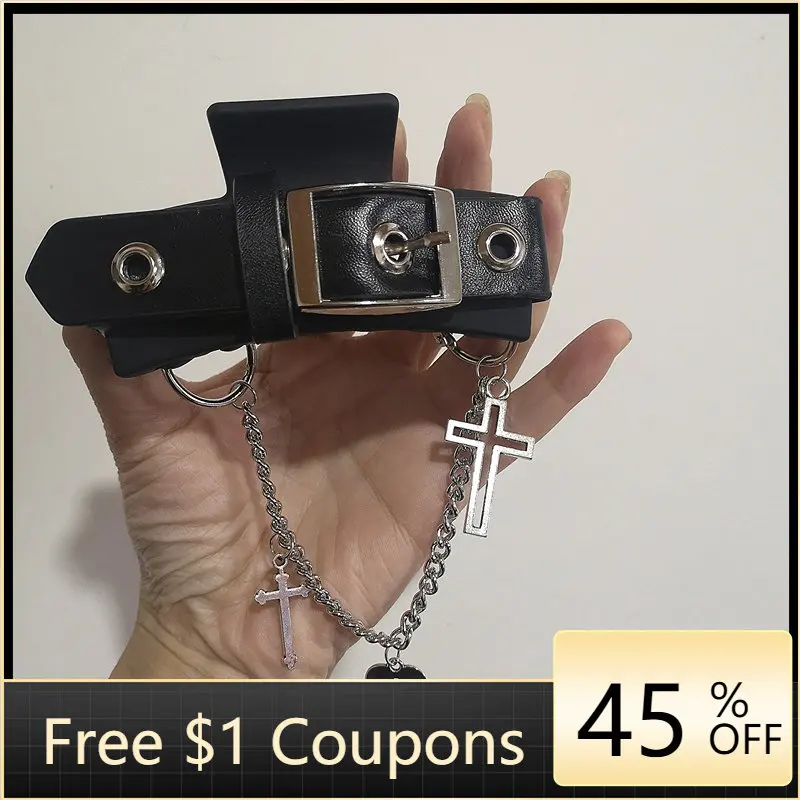 Vintage Goth Punk Black Belt Leather Buckle Chain Cross Tassel Chocker Hairpin Egirl Women Grunge Accessories Jewelry 
Vintage Goth Punk Black Belt Leather Buckle Chain Cross Tassel Chocker Hairpin Egirl Women Grunge Accessories Jewelry