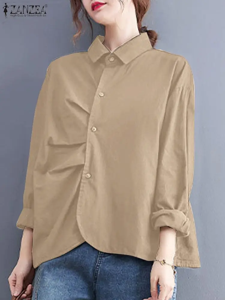 Fashion Irregular Blouse ZANZEA Women Lapel Neck OL Shirt Long Sleeve Solid Blusas Causal Holiday Tunic Female Autumn Tops Mujer
Fashion Irregular Blouse ZANZEA Women Lapel Neck OL Shirt Long Sleeve Solid Blusas Causal Holiday Tunic Female Autumn Tops Mujer