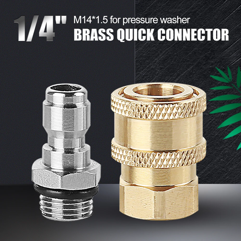 New Pressure Washer Adapter Set Brass Connector Quick Disconnect Kit M14*1.5 Female 4000PSI for Car Washing Hose Tool
New Pressure Washer Adapter Set Brass Connector Quick Disconnect Kit M14*1.5 Female 4000PSI for Car Washing Hose Tool