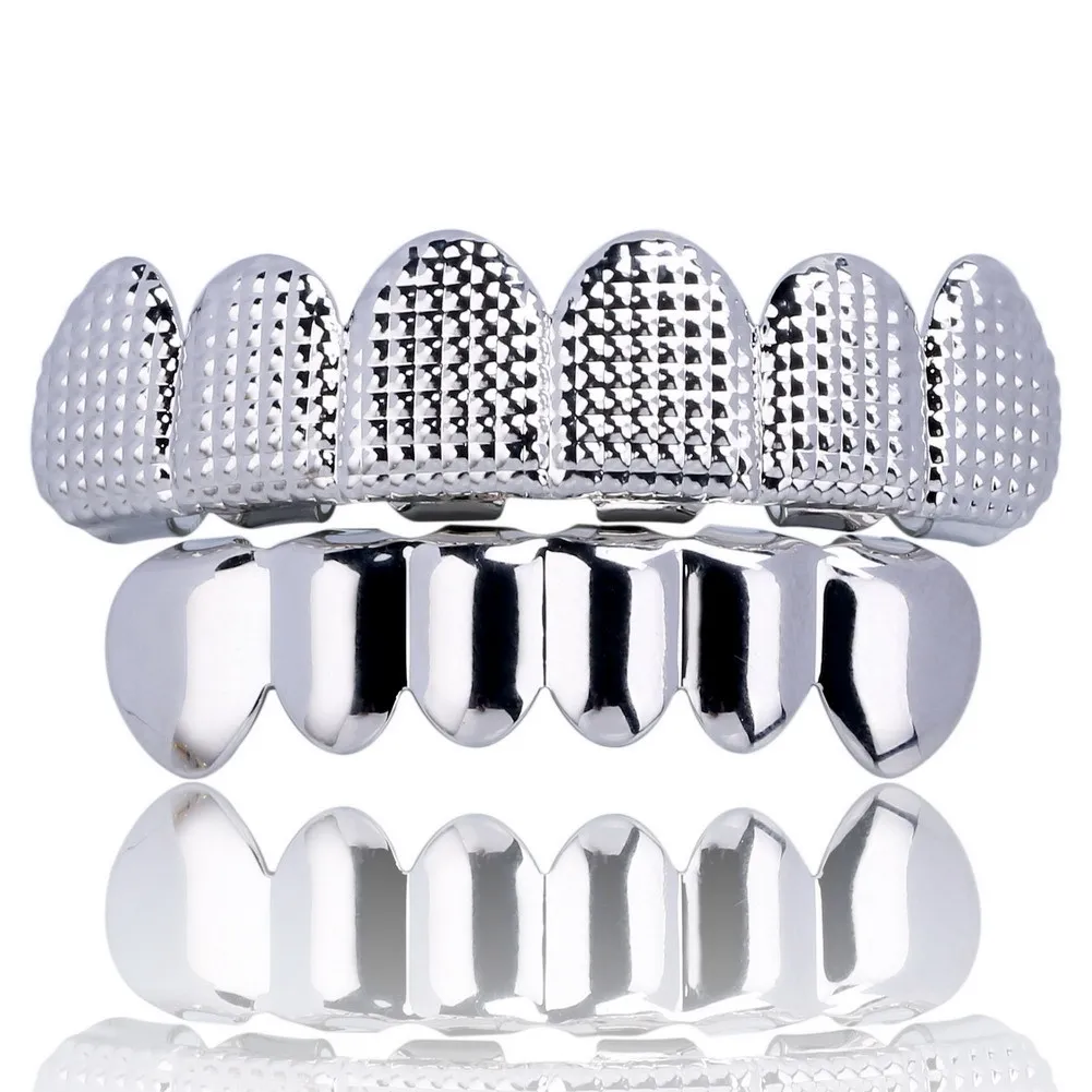 RACHELZ Hip Hop Bump Grid Texture Teeth Grillz Cap Fashion Gold Plated Top Bottom Dental Grills For Women Men Rapper Jewelry
RACHELZ Hip Hop Bump Grid Texture Teeth Grillz Cap Fashion Gold Plated Top Bottom Dental Grills For Women Men Rapper Jewelry