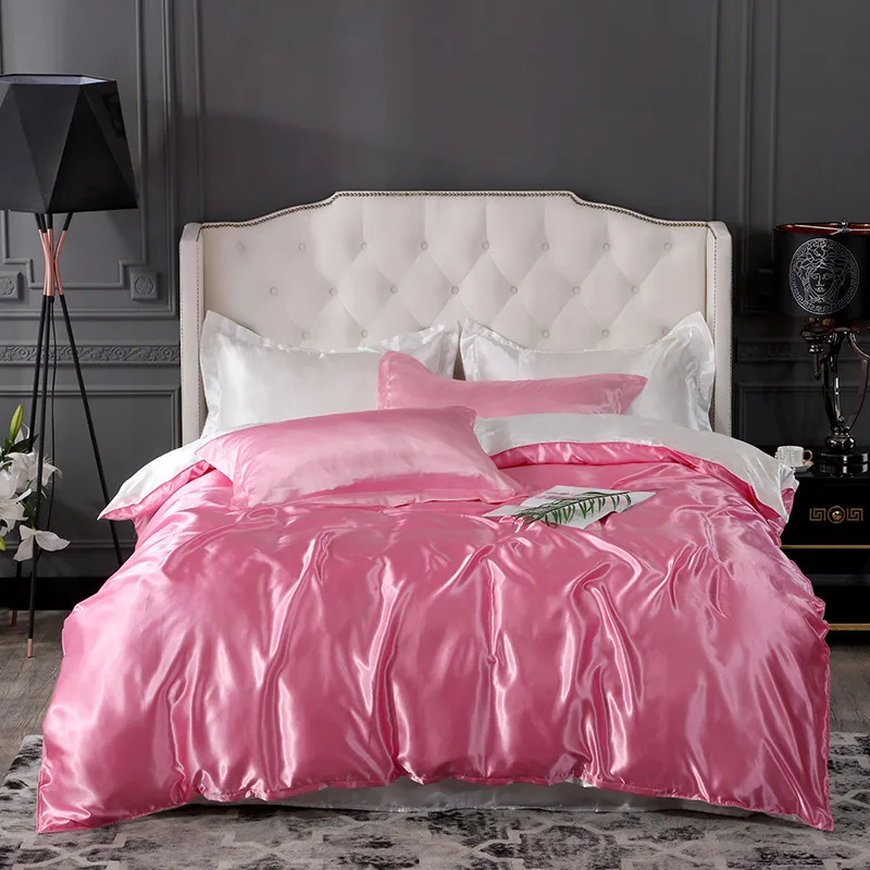 Luxury Rayon Stain Duvet Cover 220x240 Queen Size High End Double Color Matching Quilt Cover Soft Smooth Double Comforter Covers 
Luxury Rayon Stain Duvet Cover 220x240 Queen Size High End Double Color Matching Quilt Cover Soft Smooth Double Comforter Covers