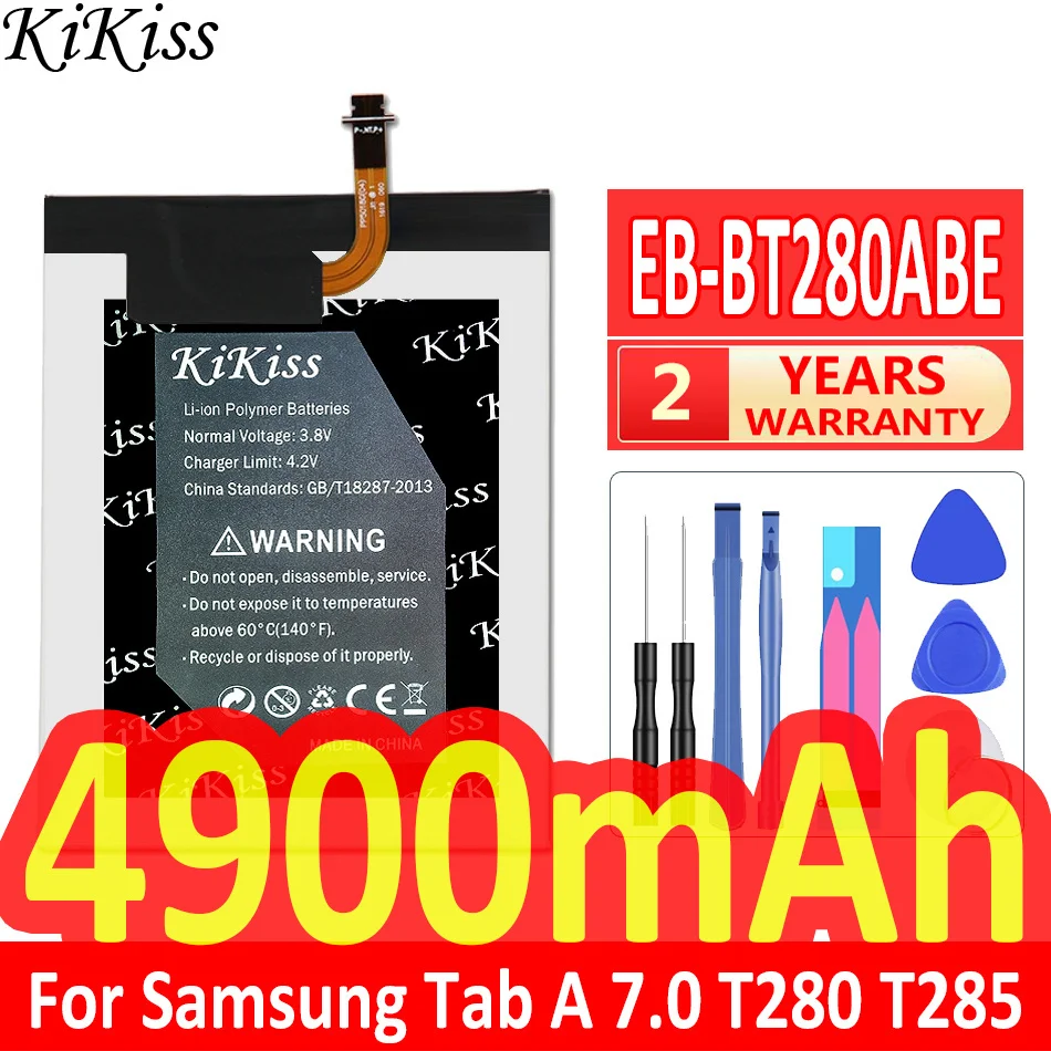 

Аккумулятор KiKiss для планшетов SAMSUNG, планшетов, планшетов Samsung GALAXY Tab A 7,0, T280, T285, аккумулятор для замены, 4900 мАч