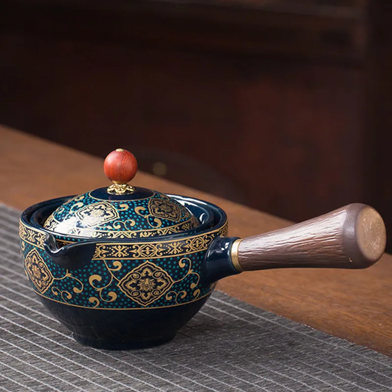 Ceramic Teapot With Wooden Handle Side-handle Pot Household Kung Fu Oolong Filter Tea Maker Creative Black Pottery Teaware Gifts
Ceramic Teapot With Wooden Handle Side-handle Pot Household Kung Fu Oolong Filter Tea Maker Creative Black Pottery Teaware Gifts
