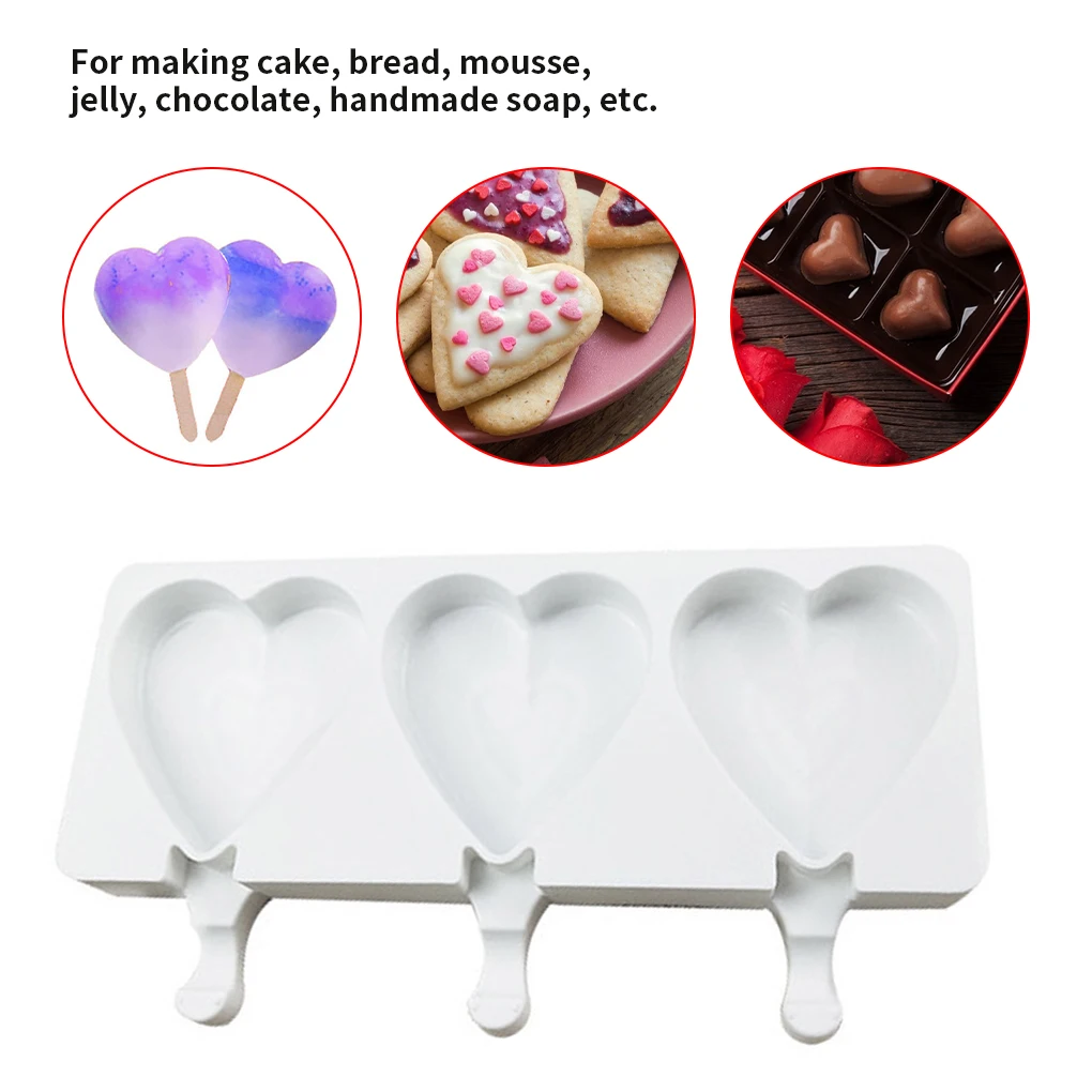Ice Mold Silicone DIY Ice Pop Mould Non-Stick 3-Grid Chocolate Cake Mould Tray Kitchen Baking Supplies
Ice Mold Silicone DIY Ice Pop Mould Non-Stick 3-Grid Chocolate Cake Mould Tray Kitchen Baking Supplies