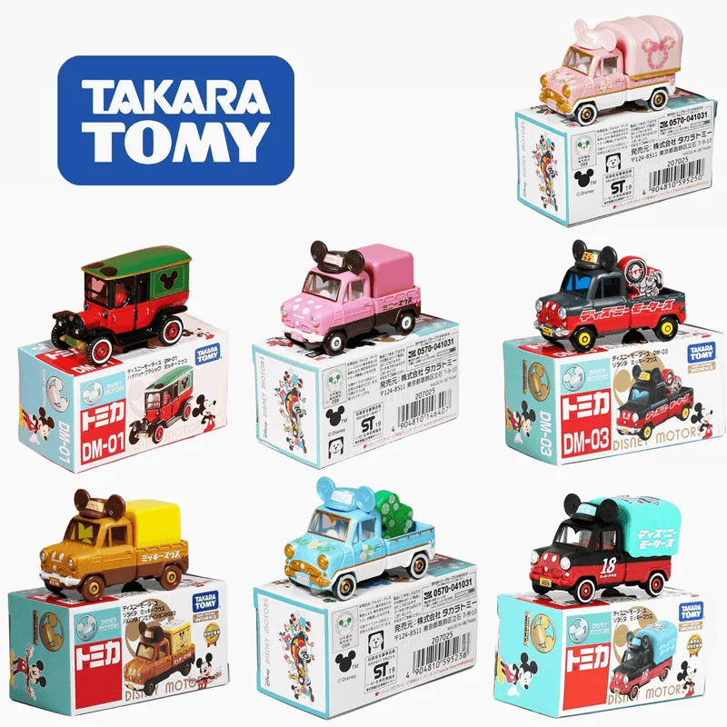 

5.5cm Takara Tomy Disney Cartoon Anime Pickup Trucks Collectible Toys Children's Gifts Model Minnie Mickey Classic Cars