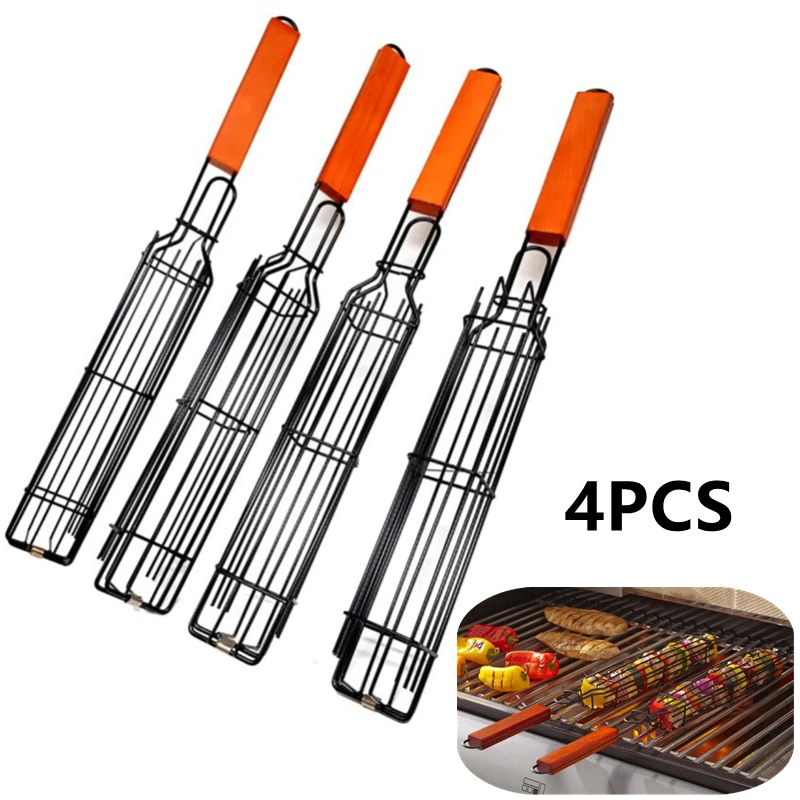 Picnic Wooden Handle Barbecue Cage 4Pcs/set Portable Barbecue Basket Camping Barbecue Tools Outdoor Grill Clips
Picnic Wooden Handle Barbecue Cage 4Pcs/set Portable Barbecue Basket Camping Barbecue Tools Outdoor Grill Clips