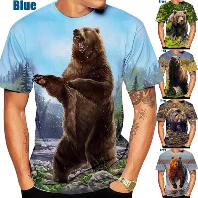 2023 Bear 3d Printed T-shirt Fashion Street Funny Hip-hop Short-sleeved Men's and Women's Casual Neutral Short-sleeved Top
2023 Bear 3d Printed T-shirt Fashion Street Funny Hip-hop Short-sleeved Men's and Women's Casual Neutral Short-sleeved Top