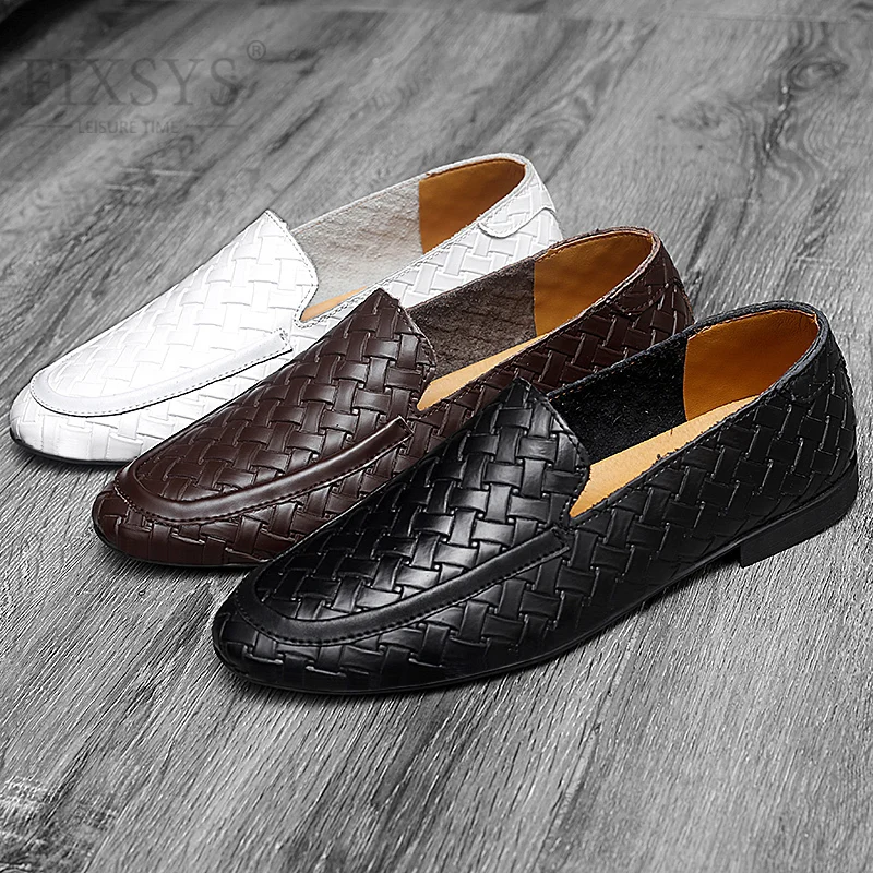 FIXSYS Hot Sale Man Casual Loafers Weaving Slip-on Driving Shoes Summer Breathable Walking Shoes Men Moccasin Leather Boat Shoes
FIXSYS Hot Sale Man Casual Loafers Weaving Slip-on Driving Shoes Summer Breathable Walking Shoes Men Moccasin Leather Boat Shoes