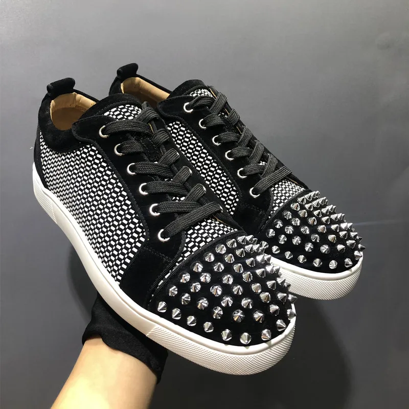 Low Top Black And White Mixed Colors Red Bottom Shoes For Men Spikes Loafers Luxury Shoes Men's Sneakers Casual Flats Shoes
Low Top Black And White Mixed Colors Red Bottom Shoes For Men Spikes Loafers Luxury Shoes Men's Sneakers Casual Flats Shoes