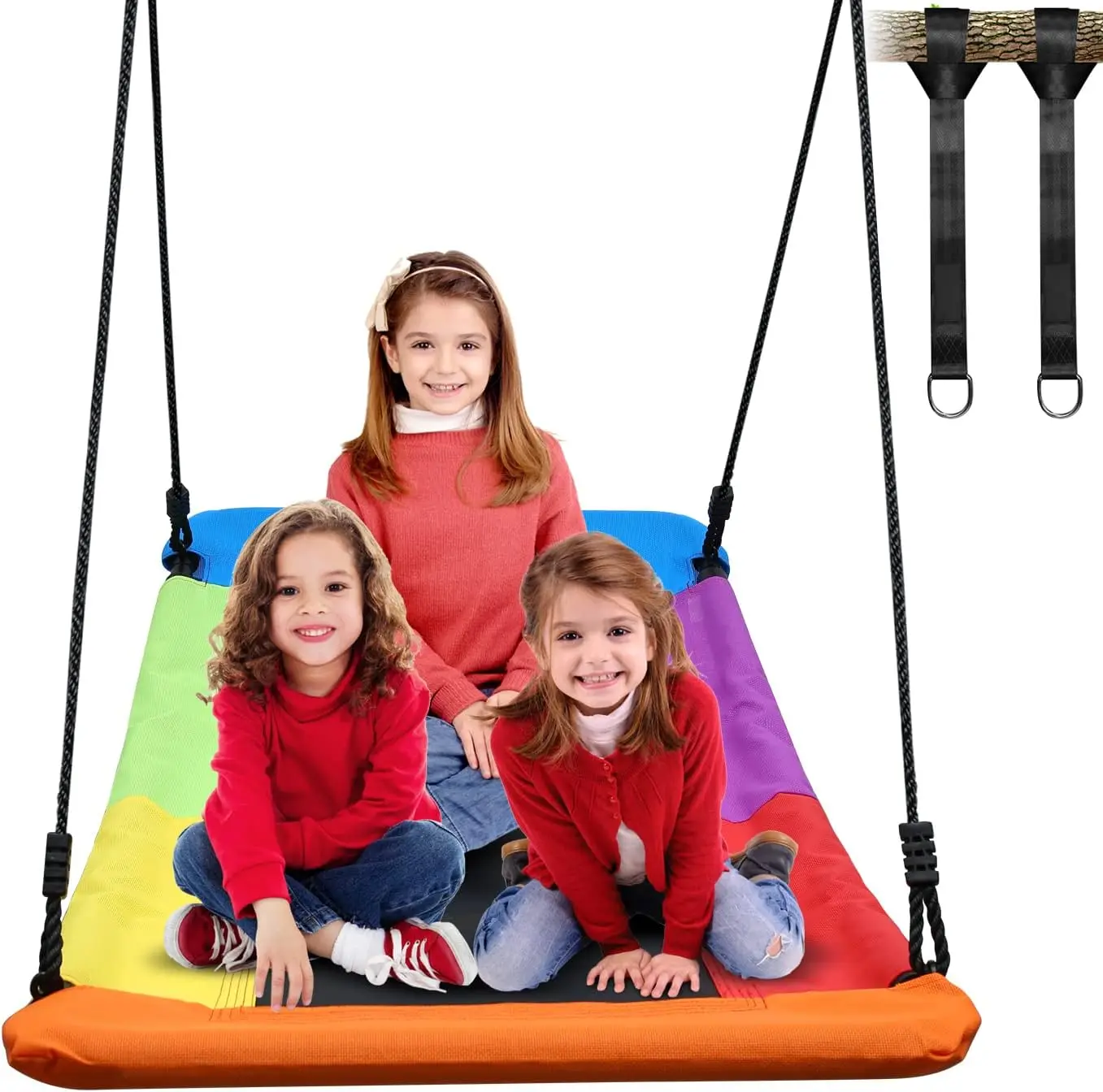 Giant 60" Skycurve Platform Metal Tree Swing for Kids and Adults Wear- Resistant with 2 Hanging Straps
Giant 60" Skycurve Platform Metal Tree Swing for Kids and Adults Wear- Resistant with 2 Hanging Straps