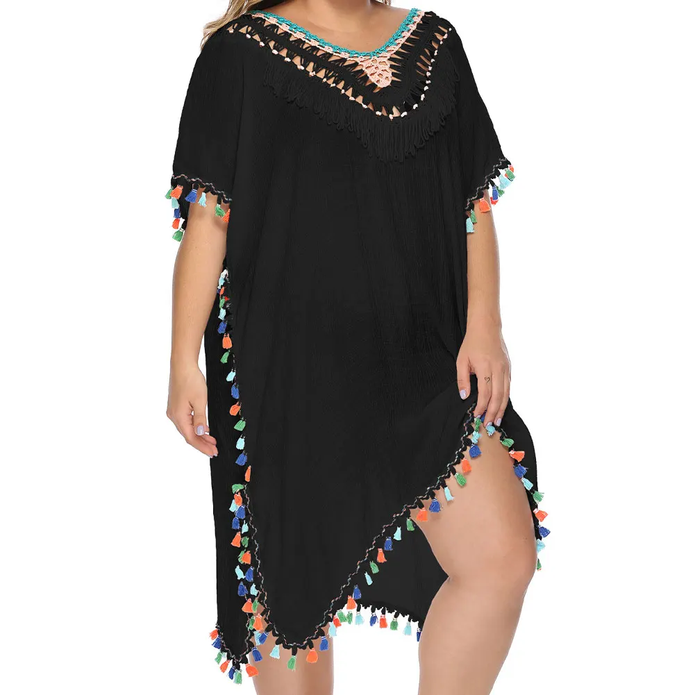 Women Bathing Swimsuit Coverup Plus Size Swimwear Summer Beach Dress Loose Sun Protection Polyester With Pom Pom Tassel Washable
Women Bathing Swimsuit Coverup Plus Size Swimwear Summer Beach Dress Loose Sun Protection Polyester With Pom Pom Tassel Washable