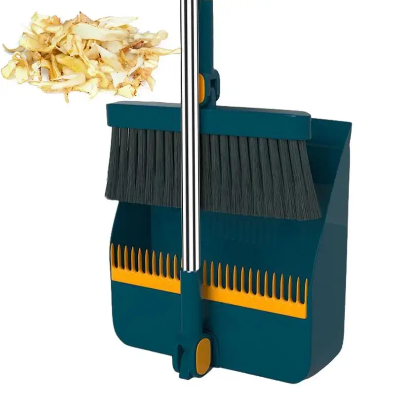 Broom And Dustpan Set Cleaning Brush And Dust Pan Sets Clean Broom Dense Bristles Ergonomic EVA Foam Handle 180 Rotation For 
Broom And Dustpan Set Cleaning Brush And Dust Pan Sets Clean Broom Dense Bristles Ergonomic EVA Foam Handle 180 Rotation For