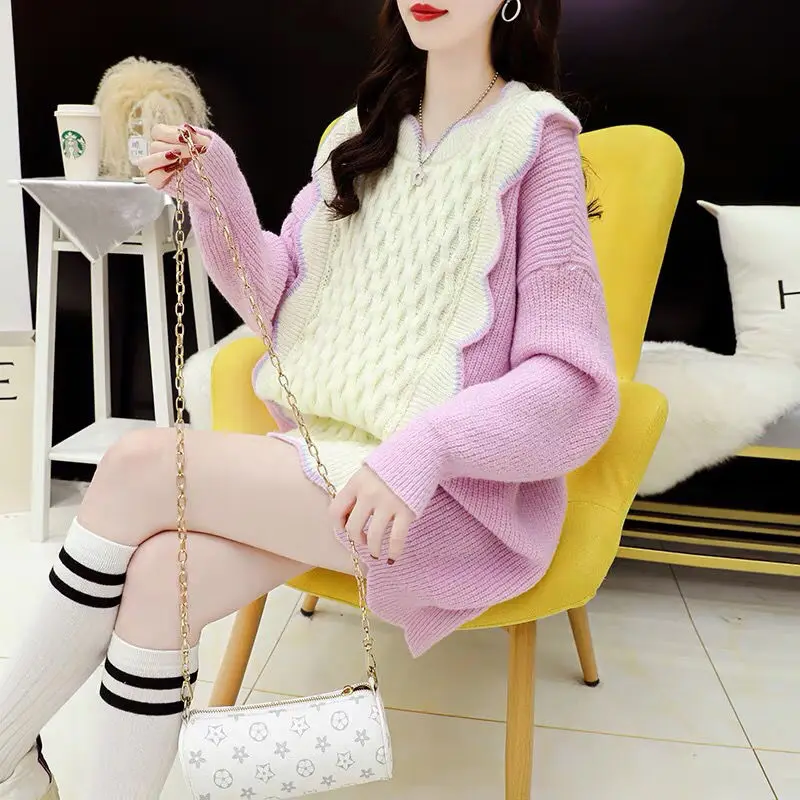 2022 Women's Autumn Winter Fashion Long Patchwork Jumpers Female Loose Sweater Tops Ladies O-neck Knitted Pullover Tops O326
2022 Women's Autumn Winter Fashion Long Patchwork Jumpers Female Loose Sweater Tops Ladies O-neck Knitted Pullover Tops O326