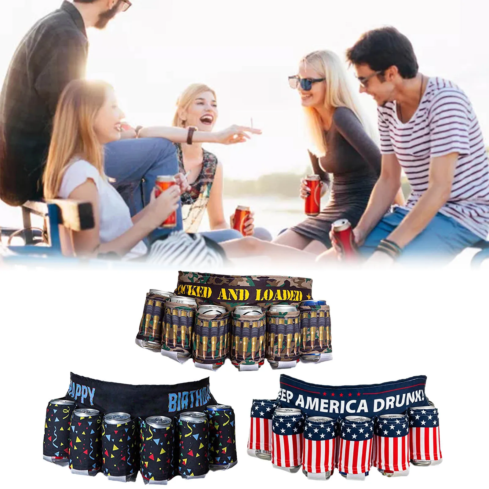 Beer Soda Can Holster Adjustable 6-pack Bottle Can Holder Belt With Buckle Polyester Fit For 7*18cm/2.76*7.09in Bottle Can
Beer Soda Can Holster Adjustable 6-pack Bottle Can Holder Belt With Buckle Polyester Fit For 7*18cm/2.76*7.09in Bottle Can