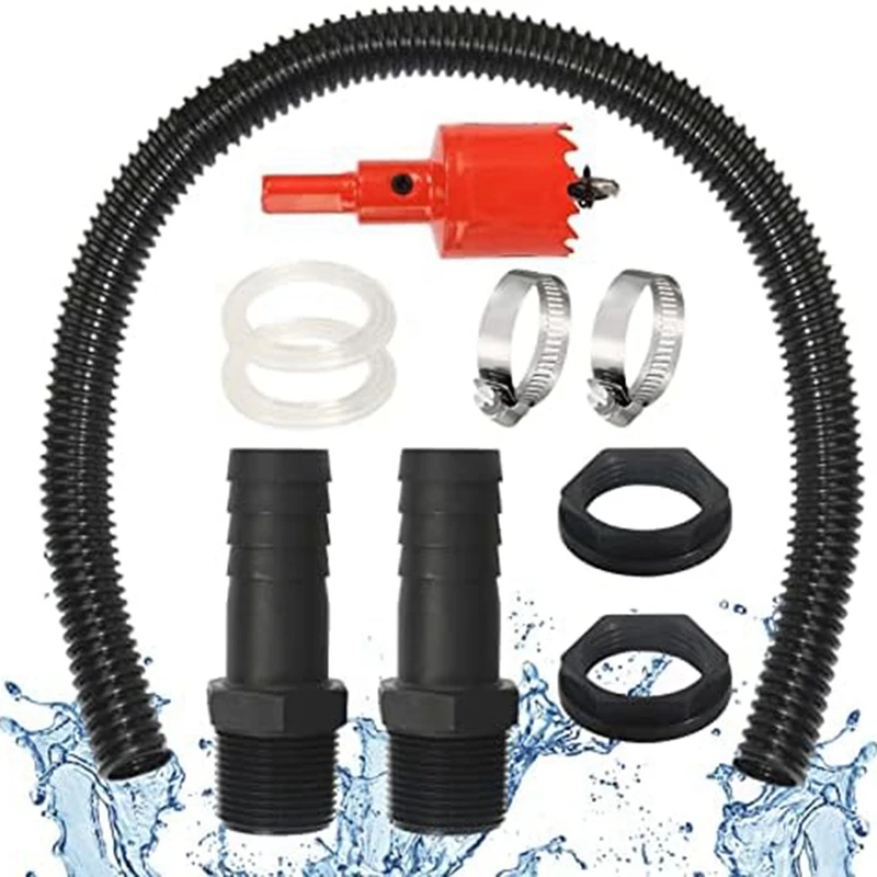 Butt Connection Kit 2 Water Butt Through 1 Inch 100 Cm Connection Hose 25 Mm And Hole Opener,For Rainwater Barrels
Butt Connection Kit 2 Water Butt Through 1 Inch 100 Cm Connection Hose 25 Mm And Hole Opener,For Rainwater Barrels