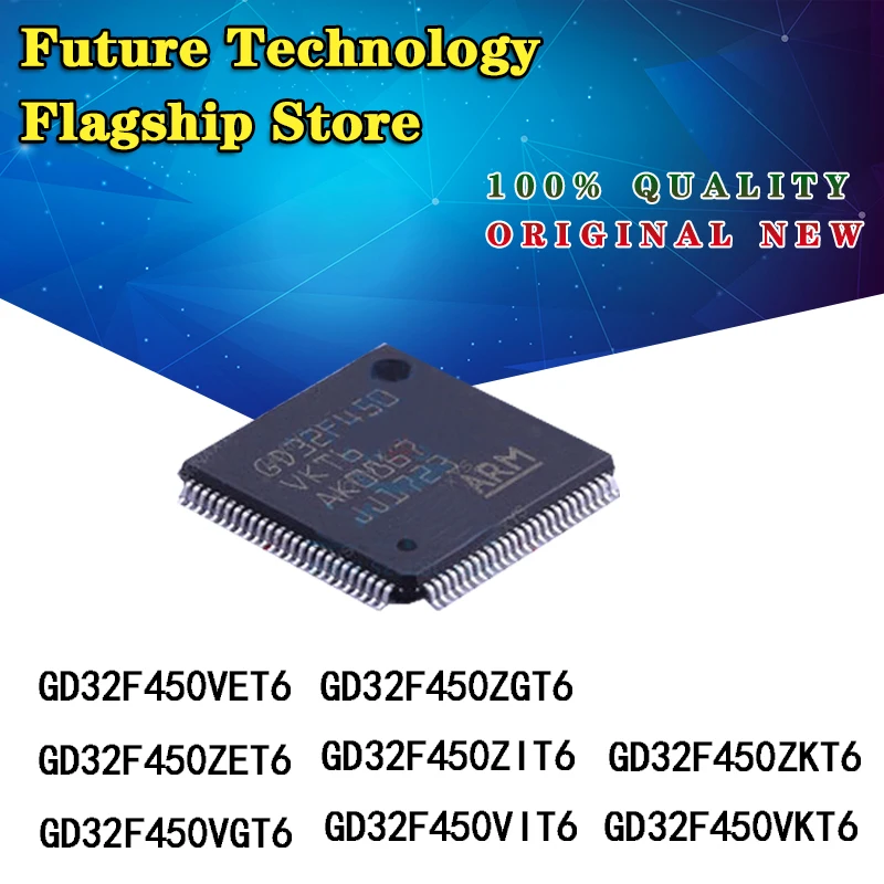 Микроконтроллер GD32F450VET6 ZET6 VGT6 ZGT6 сменный, совместимый, новый, оригинальный
Микроконтроллер GD32F450VET6 ZET6 VGT6 ZGT6 сменный, совместимый, новый, оригинальный