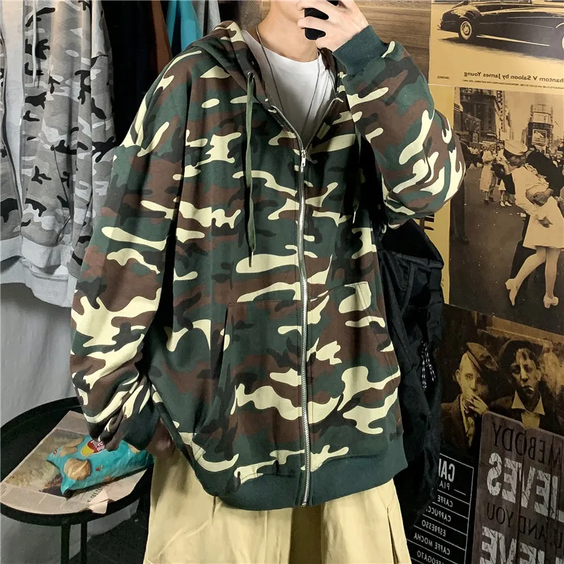 Camo Hoodie Men's Cardigan Spring/autumn hooded casual coat High Street Port style loose top
Camo Hoodie Men's Cardigan Spring/autumn hooded casual coat High Street Port style loose top