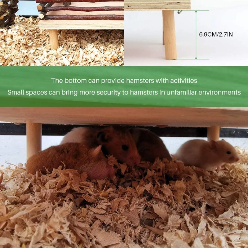 Hamster Wood Playground Climbing Platform with Wooden Ladder Stairs Chew Toy Natural Hideout for Rat Gerbil Small Animal
Hamster Wood Playground Climbing Platform with Wooden Ladder Stairs Chew Toy Natural Hideout for Rat Gerbil Small Animal