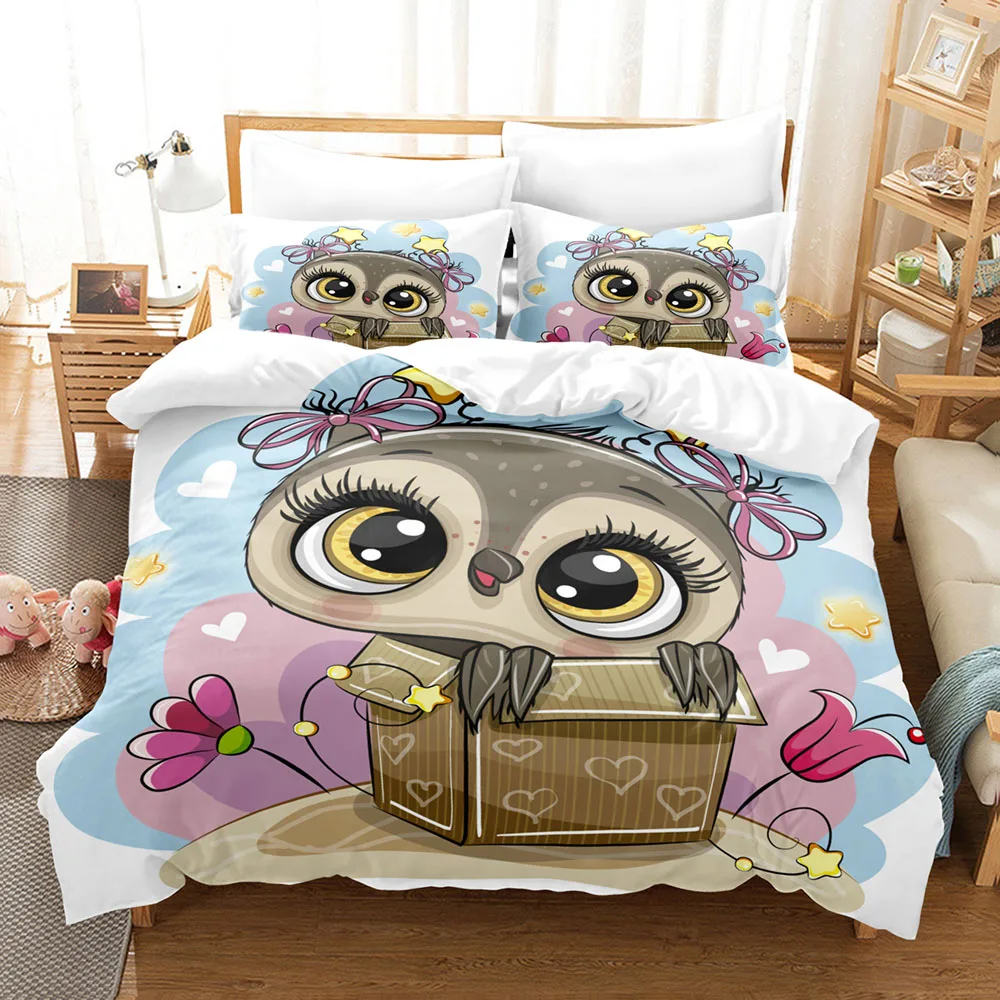 Hot Sale Bed Linens 2/3pcs 3D Digital Cartoon Owls Printing Duvet Cover Sets 1 Quilt Cover + 1/2 Pillowcases US/EU/AU Size
Hot Sale Bed Linens 2/3pcs 3D Digital Cartoon Owls Printing Duvet Cover Sets 1 Quilt Cover + 1/2 Pillowcases US/EU/AU Size