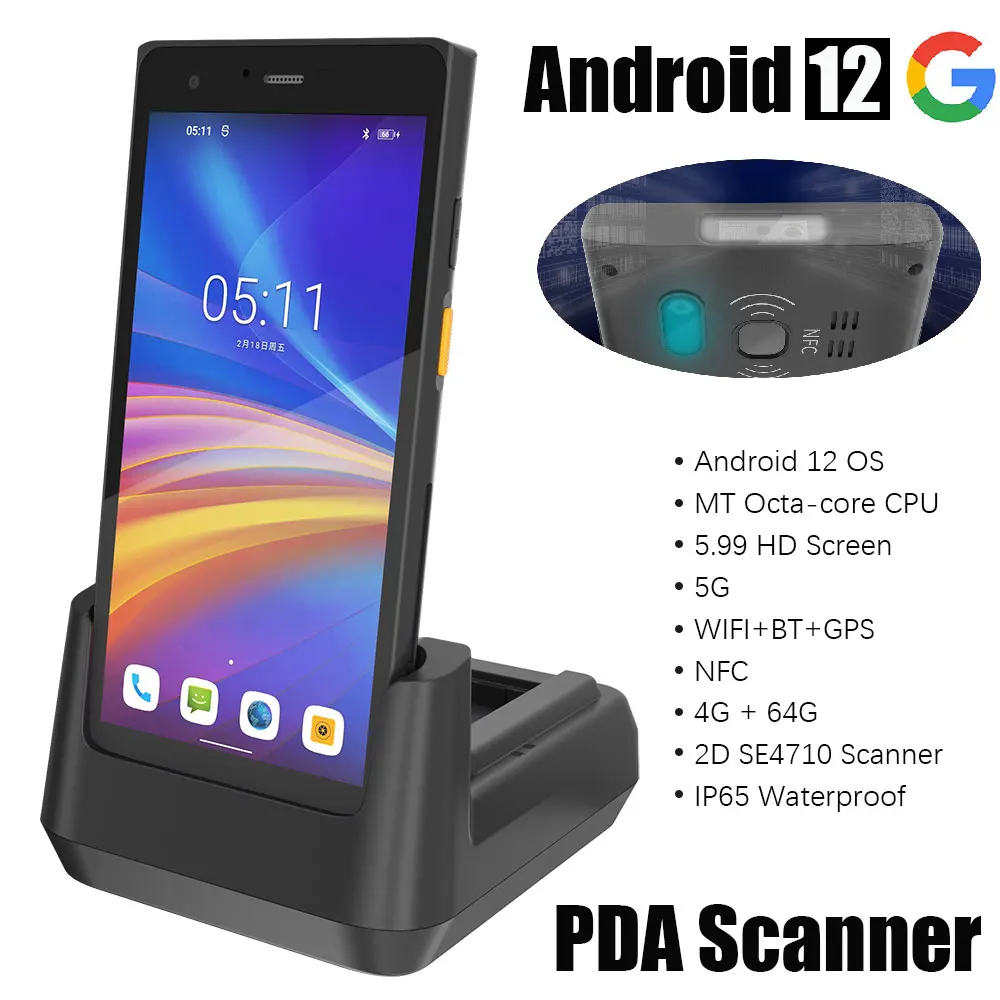 

Портативный склад RUGLINE, Android 12 сканер для считывания штрих-кодов, портативный терминал, мобильный прочный КПК