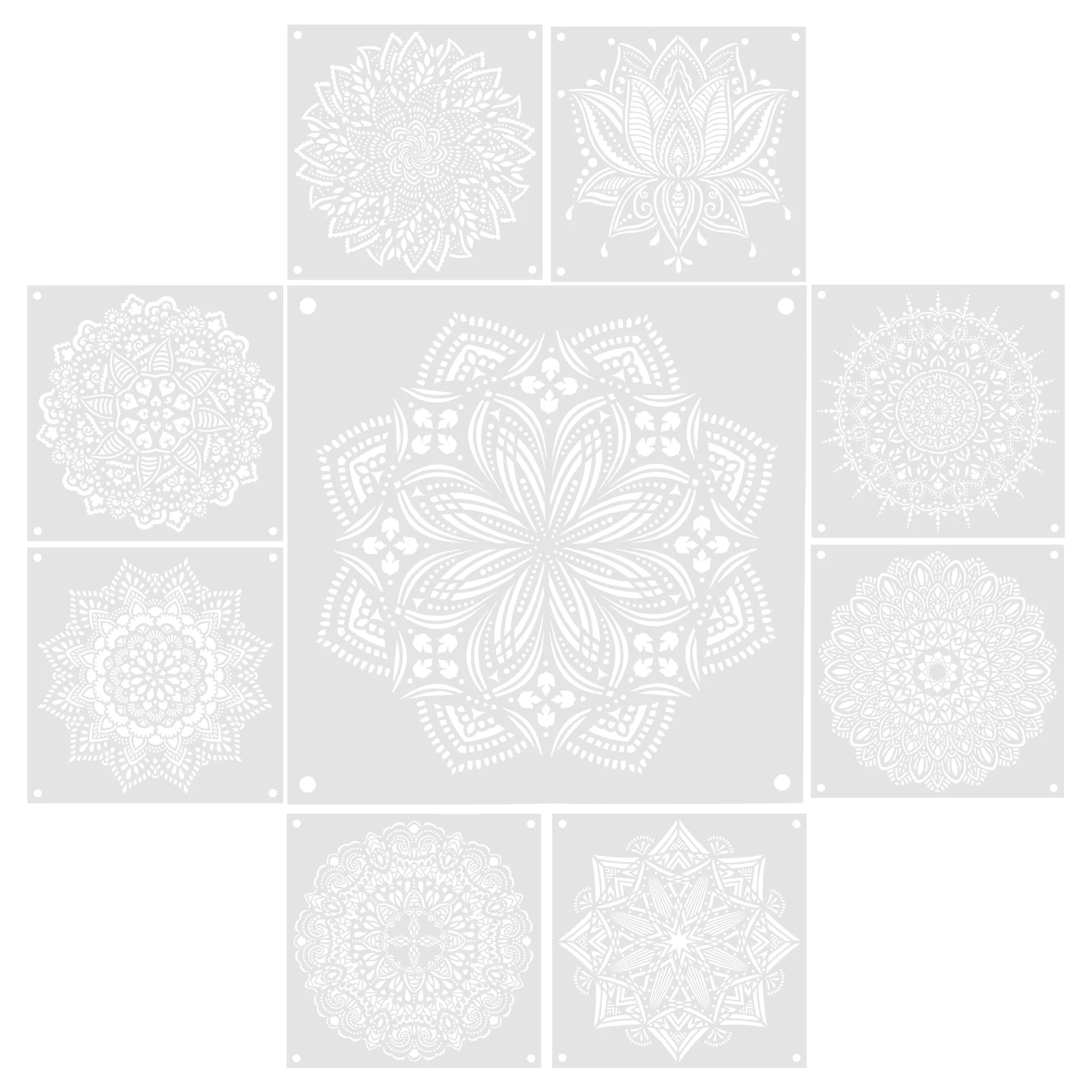 9 Sheets Decor Mandala Template Small Teenager Stencils Portable Accessories Eco-friendly Plastic Flower
9 Sheets Decor Mandala Template Small Teenager Stencils Portable Accessories Eco-friendly Plastic Flower