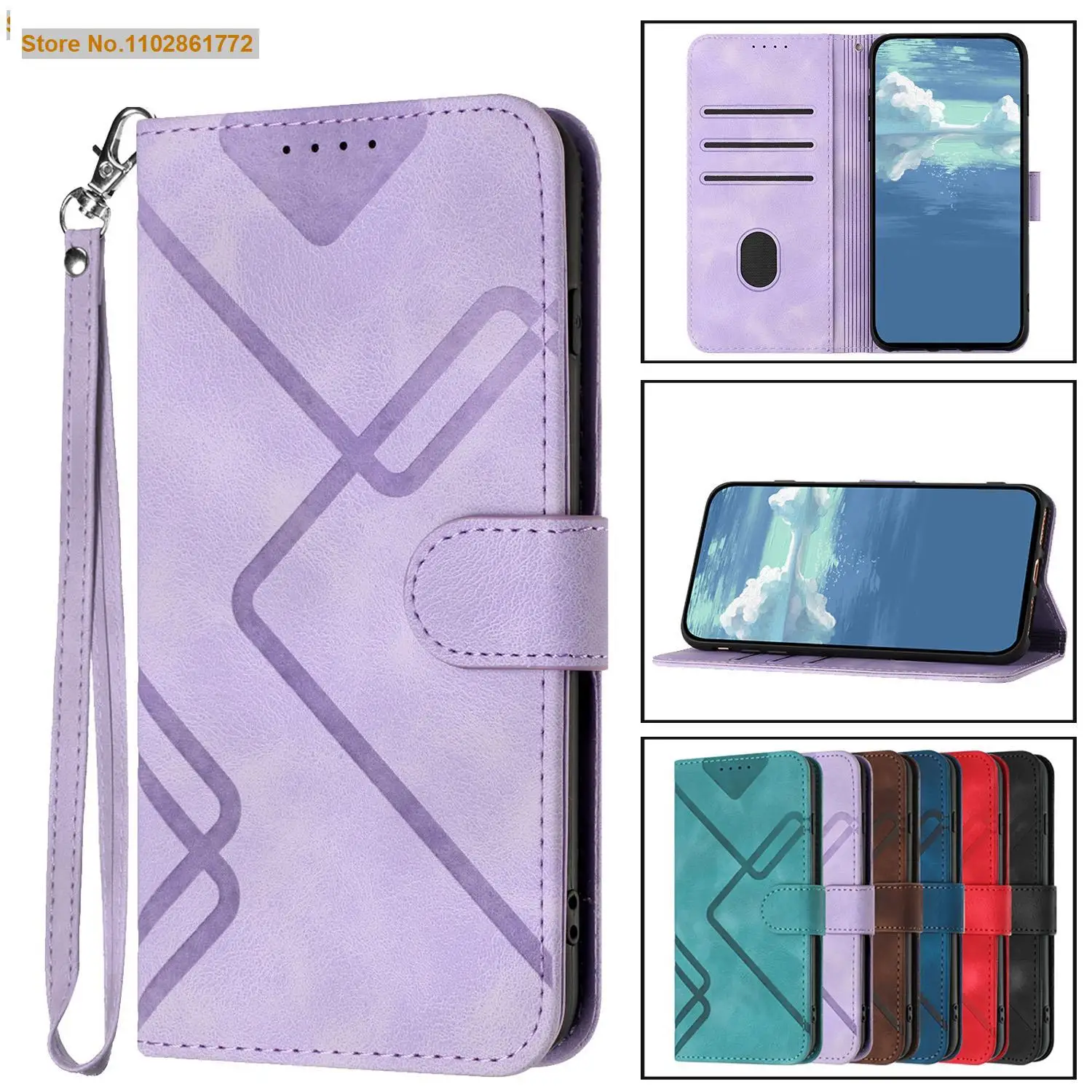 

Lanyard Leather Flip Case For Samsung Galaxy S23 S22 S21 S20 FE S10 S9 S8 S7 Edge Card Slot Business Phone Bag Shock Cover Coque