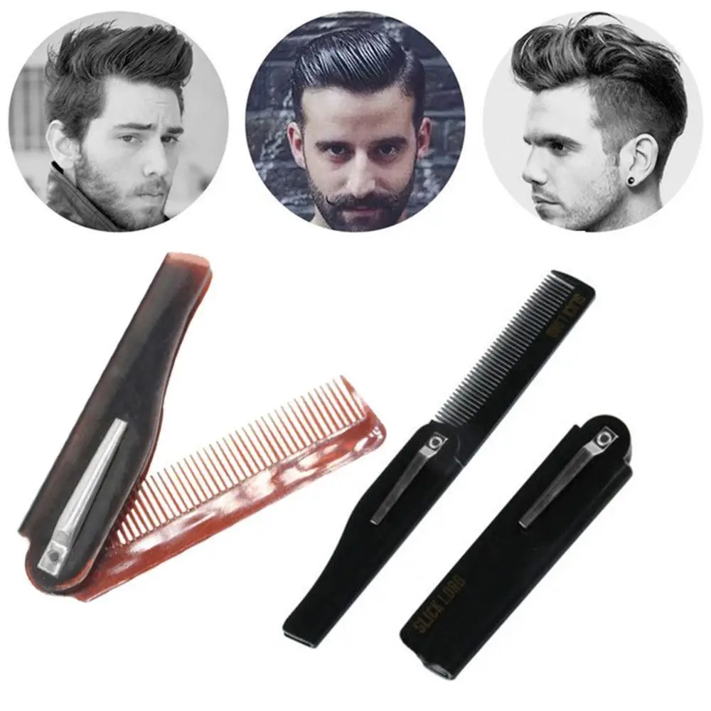 Новый инструмент для укладки, карманный зажим, расческа для парикмахерской, бороды, щетка для усов, складывающаяся, технические зубы