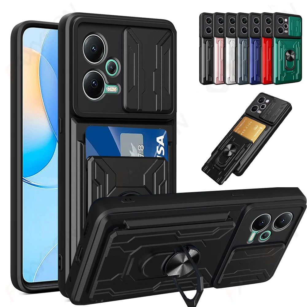 Case For Xiaomi 13 12 12T Lite Redmi Note 12 11 Pro 4G 5G Poco X5 Pro Camera Slide Ring Stand Card Slot Anti Shock Scratch Cover
Case For Xiaomi 13 12 12T Lite Redmi Note 12 11 Pro 4G 5G Poco X5 Pro Camera Slide Ring Stand Card Slot Anti Shock Scratch Cover
