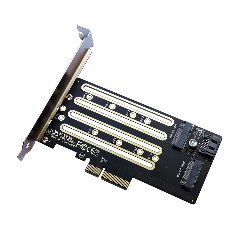 1pc NVMe M.2 SSD To PCIe 3.0 4.0 x4, SATA M.2 SSD To SATA dual-purpose Adapter With Bracket
1pc NVMe M.2 SSD To PCIe 3.0 4.0 x4, SATA M.2 SSD To SATA dual-purpose Adapter With Bracket