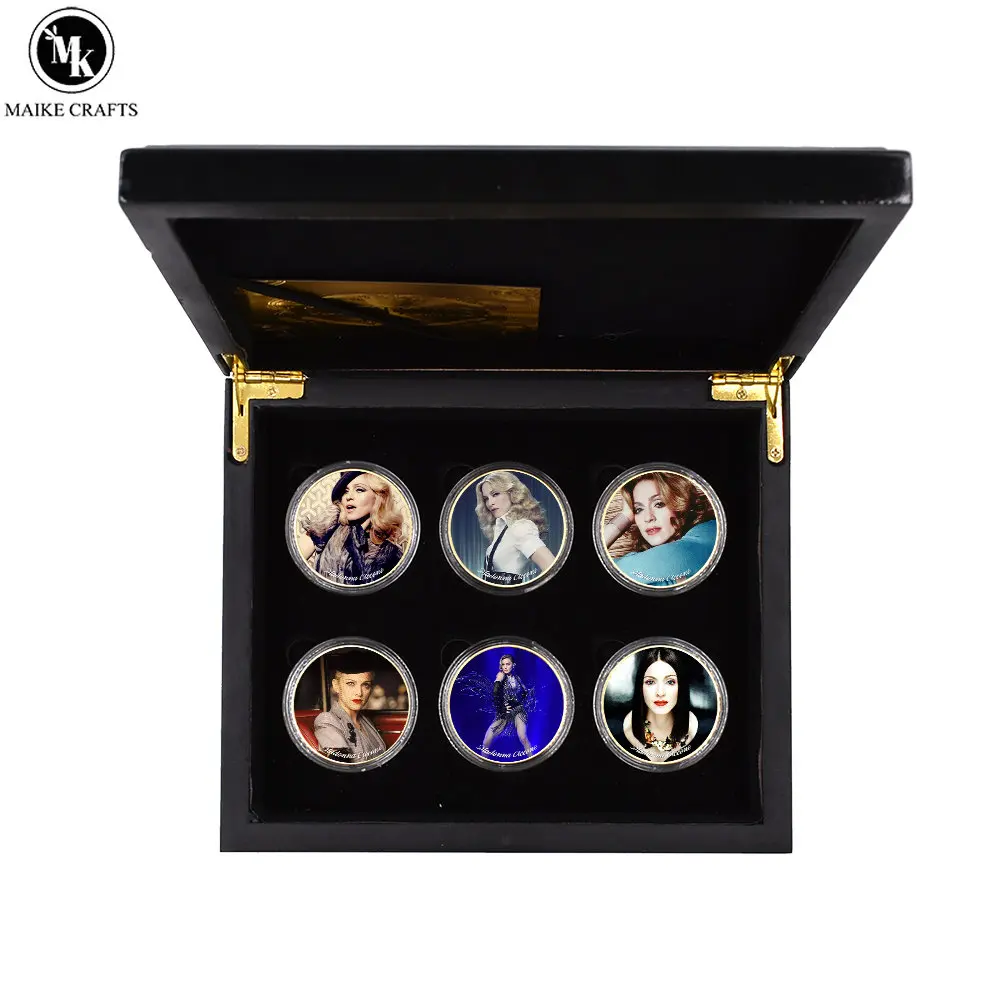8 Pcs / Set Madonna Ciccone Gold Coin Wooden Box Set Metal Eagle National Emblem Challenge Coin Collection Business Gift
8 Pcs / Set Madonna Ciccone Gold Coin Wooden Box Set Metal Eagle National Emblem Challenge Coin Collection Business Gift