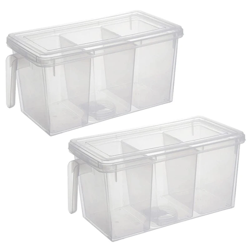 2 Pcs Plastic Storage Container Square Handle Food Storage Box With Lid Suitable For Refrigerator Cabinet Table Top
2 Pcs Plastic Storage Container Square Handle Food Storage Box With Lid Suitable For Refrigerator Cabinet Table Top