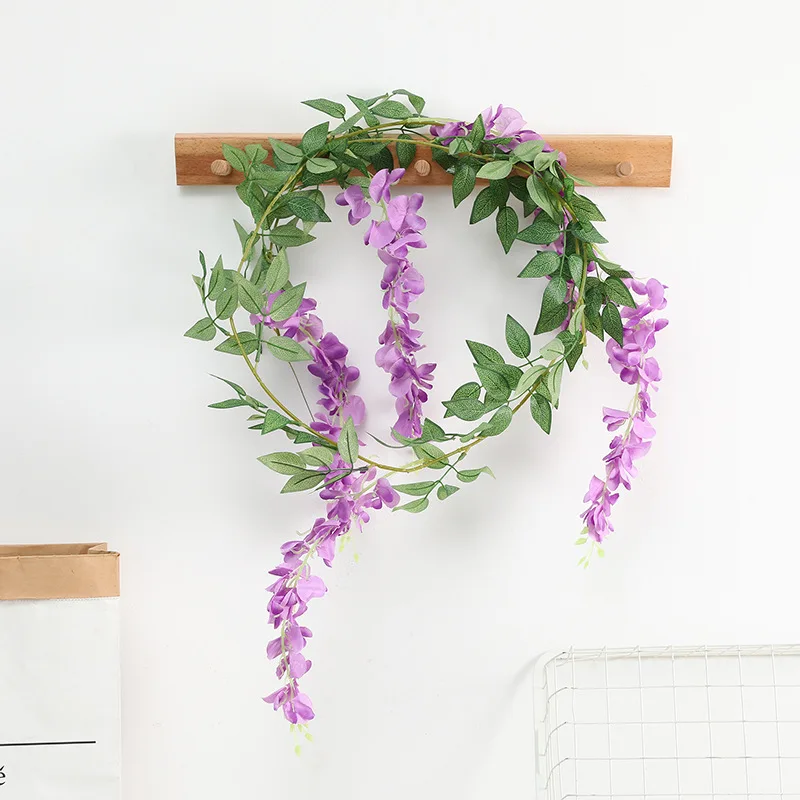 180CM Artificial Flower Rattan Wedding Decoration Plants Vine Autumn Hanging Winding Rattan Garden Balcony Party Deco Accessori
180CM Artificial Flower Rattan Wedding Decoration Plants Vine Autumn Hanging Winding Rattan Garden Balcony Party Deco Accessori