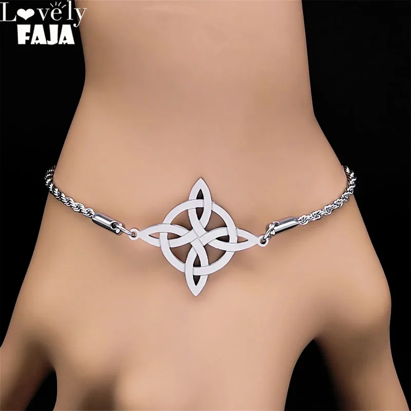 Witchcraft Witch Irish Knot Charm Bracelet Stainless Steel Chain Women Celtics Knot Wicca Bracelets Jewelry nudo de bruja B3565
Witchcraft Witch Irish Knot Charm Bracelet Stainless Steel Chain Women Celtics Knot Wicca Bracelets Jewelry nudo de bruja B3565