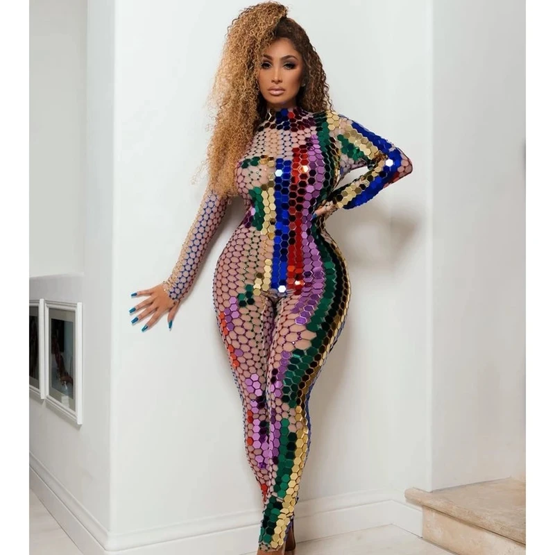 In stock Colourful Mirror Rhinestone Transparent Jumpsuit Birthday Prom Party Show Outfit Stage Wear
In stock Colourful Mirror Rhinestone Transparent Jumpsuit Birthday Prom Party Show Outfit Stage Wear