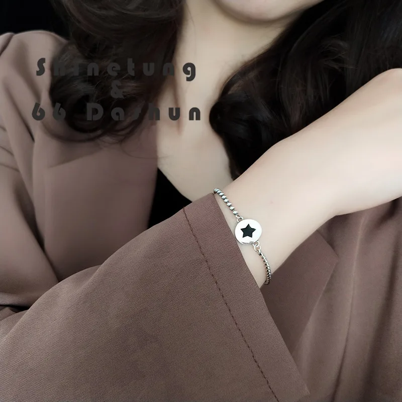 Korean Dongdaemun S925 Sterling Silver Epoxy Pentagram Bracelet Female Simple Personality All-Matching Graceful Niello Jewelry
Korean Dongdaemun S925 Sterling Silver Epoxy Pentagram Bracelet Female Simple Personality All-Matching Graceful Niello Jewelry
