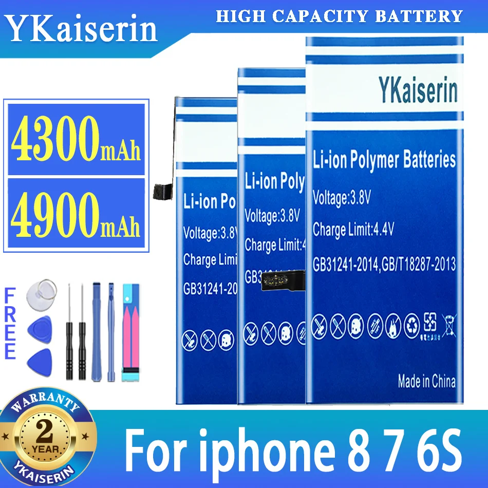 YKaiserin High Quality Battery for iphone 8 7 6S Battery Li-Polymer with Repair Tools Kit + Track Code
YKaiserin High Quality Battery for iphone 8 7 6S Battery Li-Polymer with Repair Tools Kit + Track Code