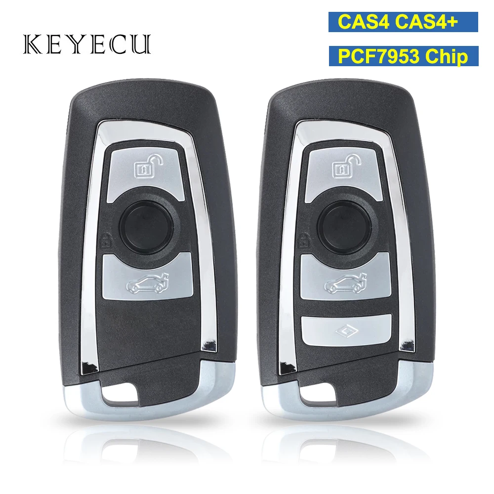 

Keyecu PCF7953 49 Chip 315MHz/433MHz/868MHz Remote Car Key Fob 4 Buttons for BMW F Series FEM / BDC CAS4 CAS4+