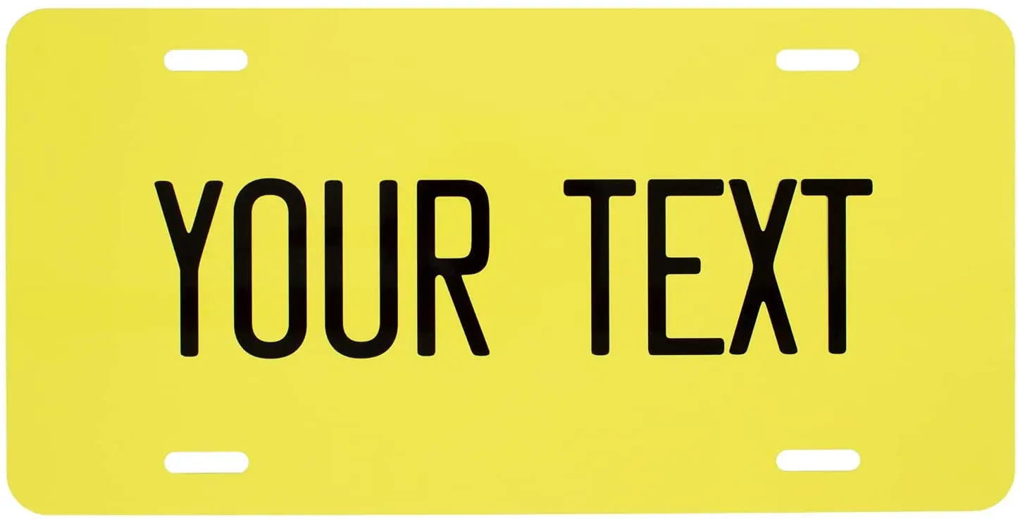 Custom License Plate for Front of Car – Personalized Car Tags – 6” x 12” Universal Fit (Yellow)
Custom License Plate for Front of Car – Personalized Car Tags – 6” x 12” Universal Fit (Yellow)